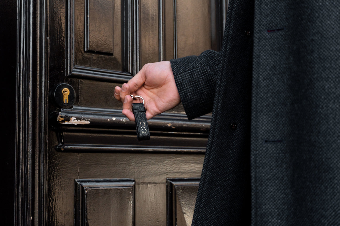Rectangular Blacksand grain keychain