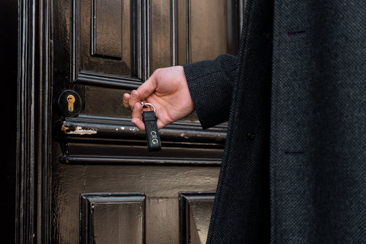 Llavero rectangular Blacksand grano